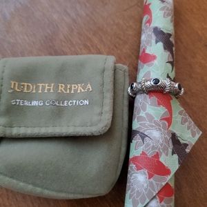 Judith Ripka sterling silver/ sapphire ring